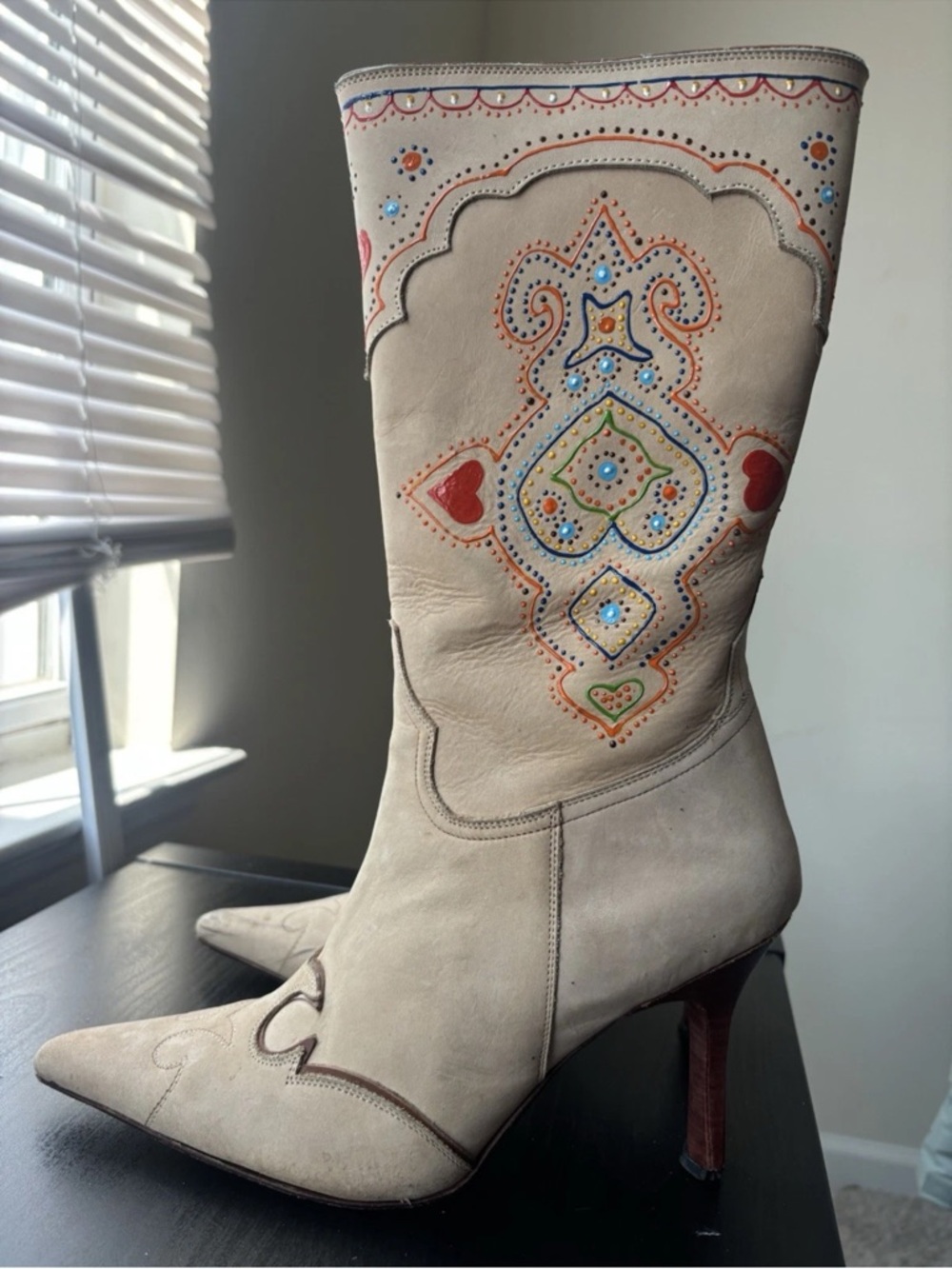 Lucchese Leather Special Edition Cowboy Boots Handmade Handpainted in Brazil - Picture 2 of 4